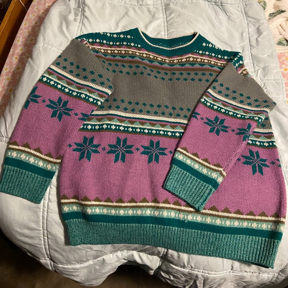 Soft colorful winter sweater